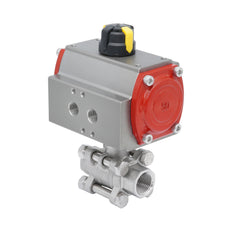Válvula de Bola Neumática de Acero Inoxidable 2 Vías Rp 1'' Doble Efecto