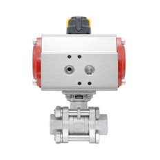 Válvula de Bola Neumática de Acero Inoxidable 2 Vías Rp 3/4'' Doble Efecto