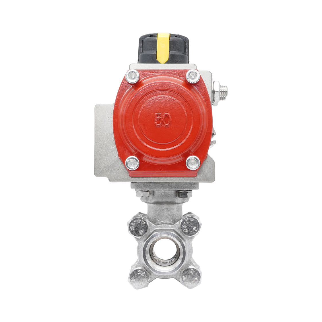 Válvula de Bola Neumática de Acero Inoxidable 2 Vías Rp 1'' Doble Efecto