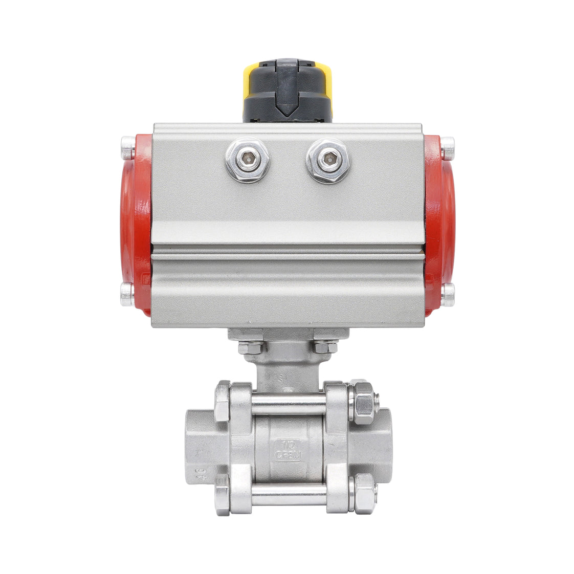 Válvula de Bola Neumática de Acero Inoxidable 2 Vías Rp 1/2'' Doble Efecto