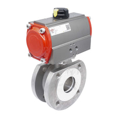 Válvula de Bola de Acero Inoxidable con Bridas Neumática 2 Vías de 1 Pieza DN20 PN40 Apertura por Resorte