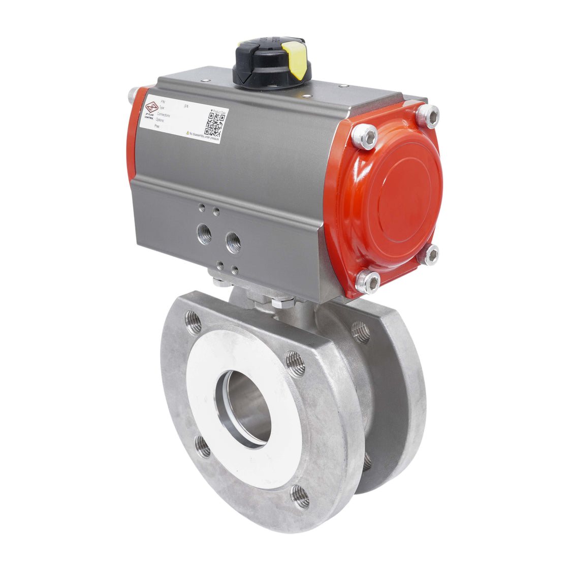 Válvula de Bola de Acero Inoxidable con Bridas Neumática 2 Vías de 1 Pieza DN20 PN40 Apertura por Resorte