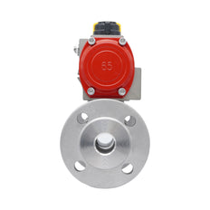 Válvula de Bola de Acero Inoxidable con Bridas Neumática 2 Vías de 3 Piezas DN25 PN40 Doble Efecto