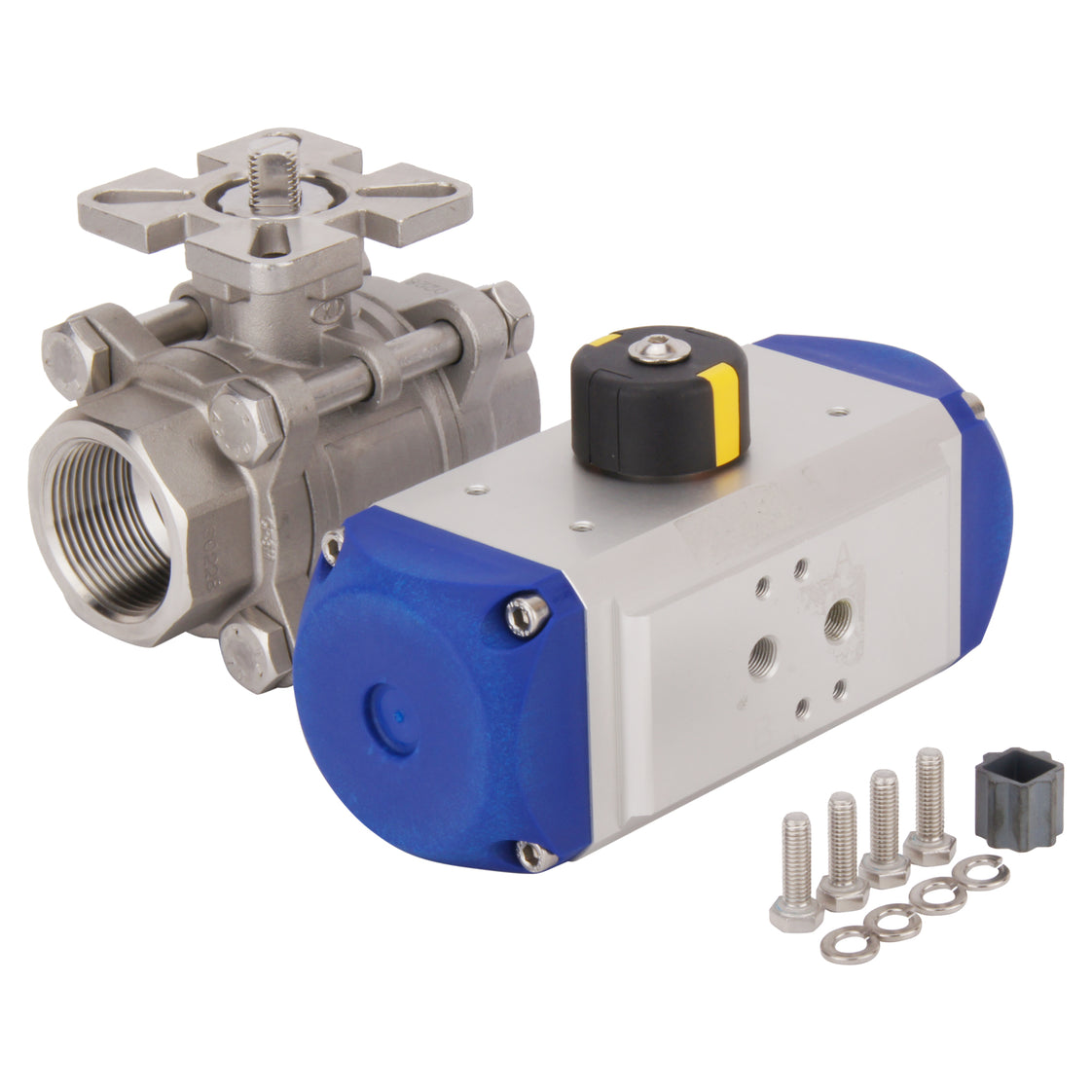 Válvula de bola neumática de 2 vías de acero inoxidable y muelle abierto G1'' - BL2SA3