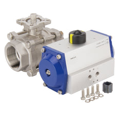 Válvula de bola neumática de 2 vías de acero inoxidable G1-1/2'' Cerrada por muelle - BL2SA3