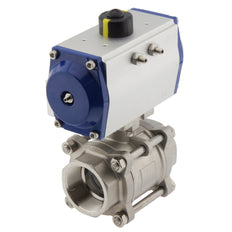 Válvula de bola neumática de 2 vías de acero inoxidable y muelle cerrado G3'' - BL2SA3