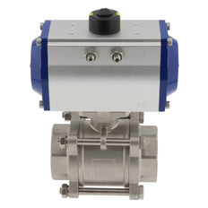 Válvula de bola neumática de 2 vías de acero inoxidable y muelle cerrado G3'' - BL2SA3