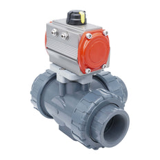 Válvula De Bola Neumática De 3 Vías 50 Mm Taladro En T Pvc Cierre Por Resorte