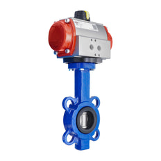 Válvula Mariposa Neumática DN32 (1-1/4 Pulgada) Lug Fundición De Hierro Acero Inoxidable EPDM Doble Efecto