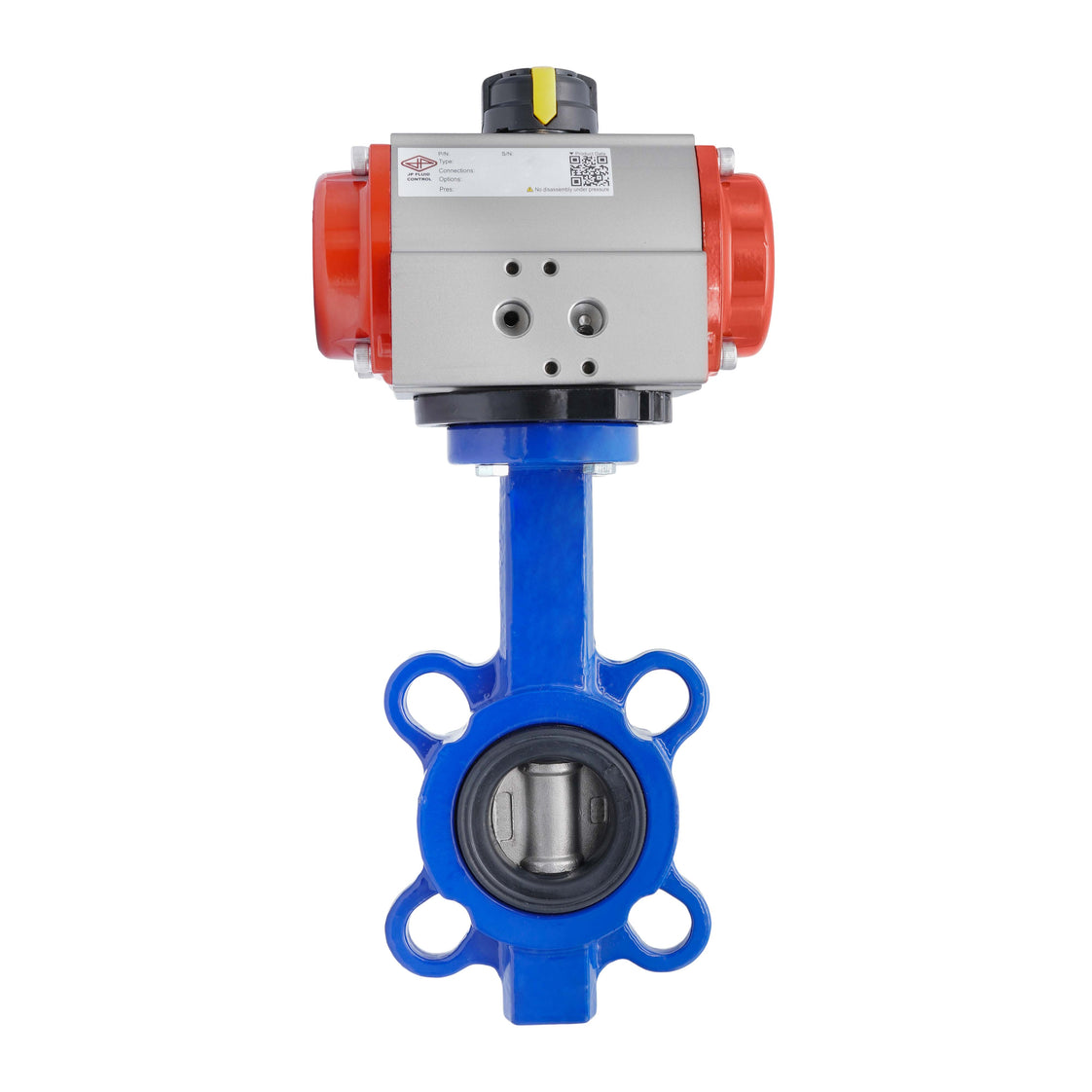 Válvula Mariposa Neumática DN65 (2-1/2 Pulgada) Wafer Fundición De Hierro Acero Inoxidable EPDM Doble Efecto