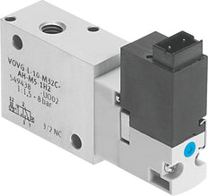 Festo 3/2 NC Monostable Válvula Solenoide De Aire Placa Base 180L/Min 2 - 8Bar/2 - 116Psi - 560704