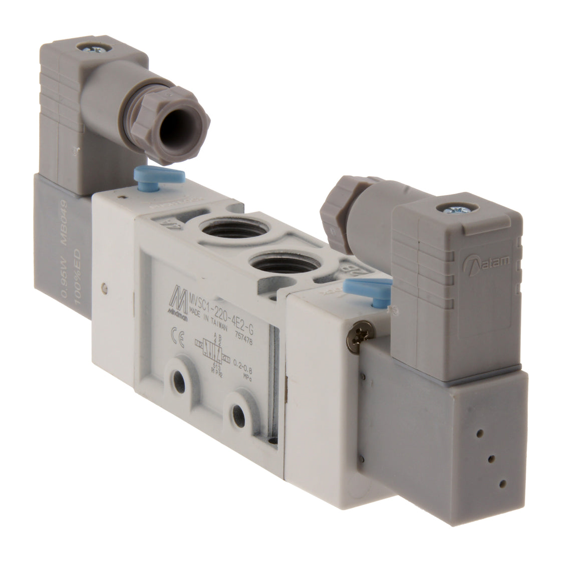 G1/4'' 230V AC 5/2 vías Válvula de solenoide biestable 2-8bar MVSC1