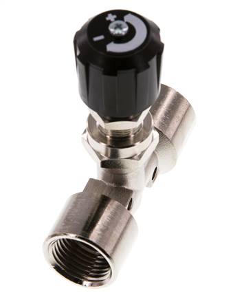 Válvula de aguja de latón niquelado G1/2'' NBR 18 bar - NLBN
