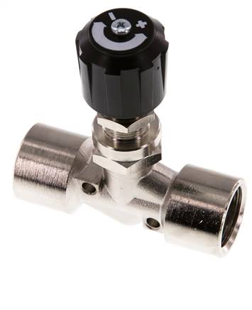 Válvula de aguja de latón niquelado G1/2'' NBR 18 bar - NLBN