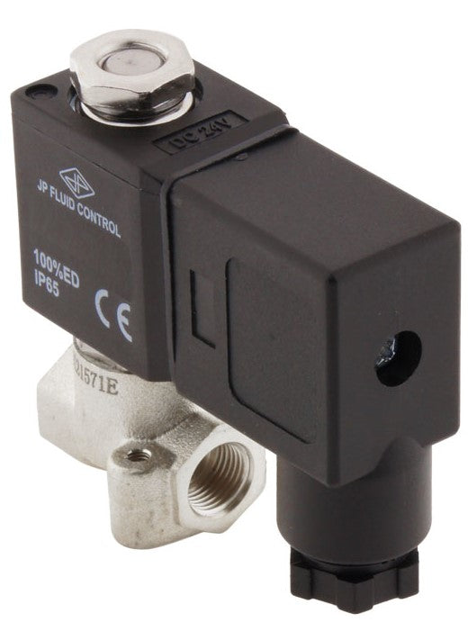 Electroválvula CM-DA 1/8'' NPT Acero inoxidable FKM 0-10bar 12V DC