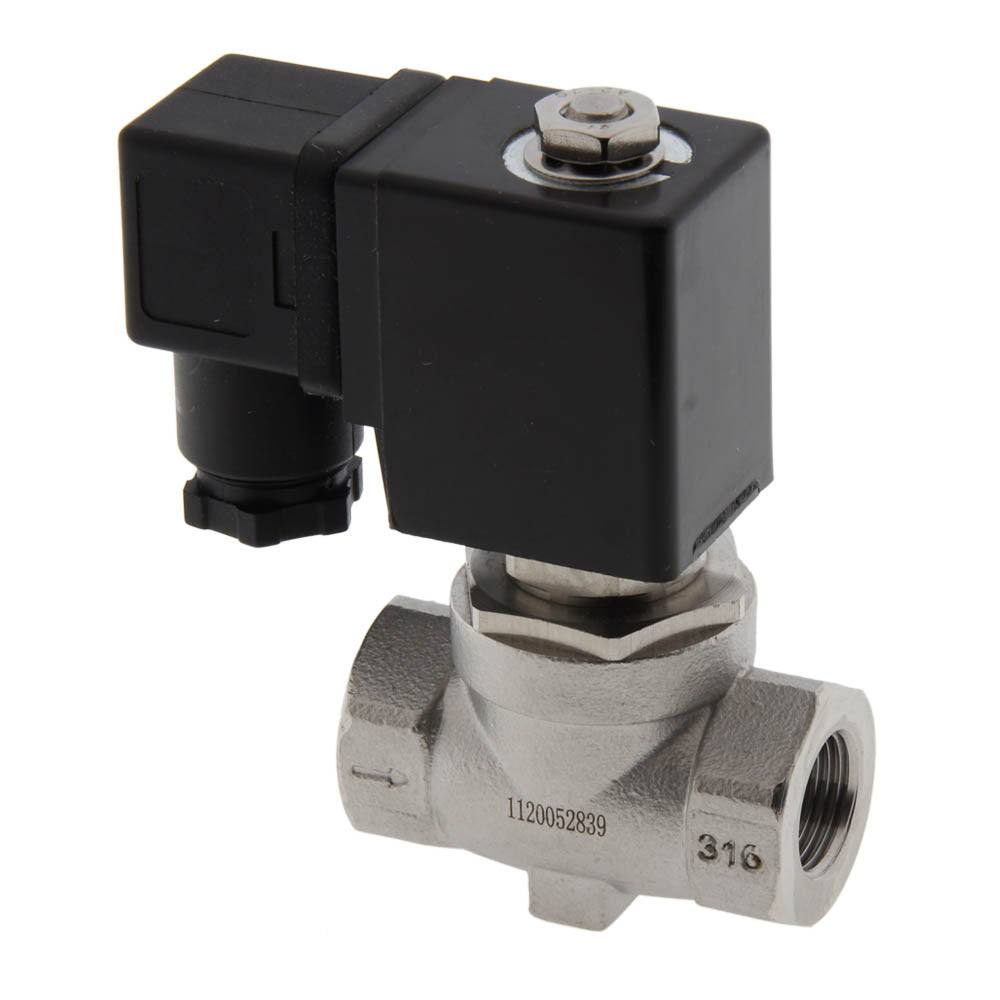 Electroválvula ST-SA 3/8'' NPT acero inoxidable FKM 0-10bar 24V DC