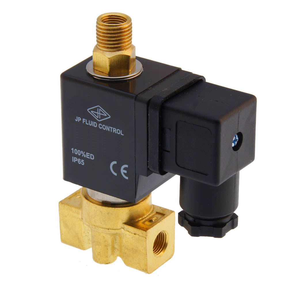 Electroválvula TW-DC 1/8'' 3/2 vías DI latón FKM 0-8bar 12V DC