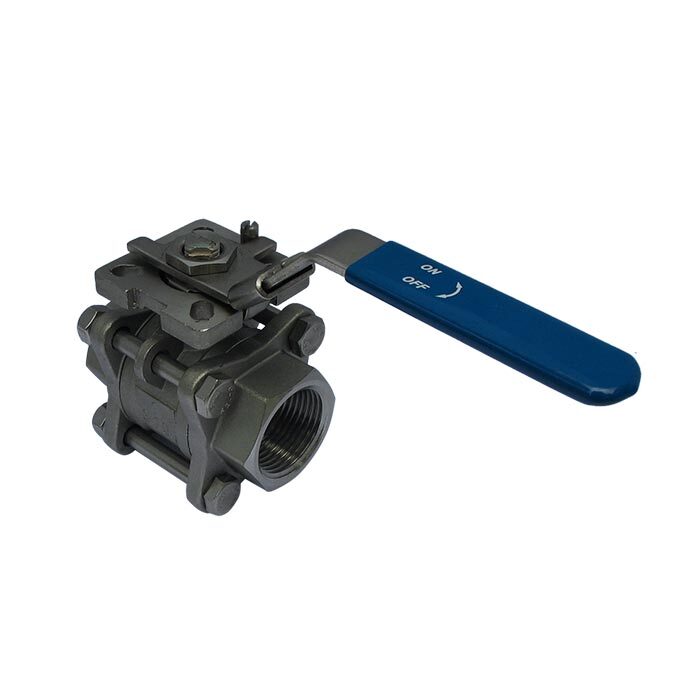 665 - G3/4'' 2-Way Ball Valve 3-Piece Stainless Steel Full Bore ISO-Top