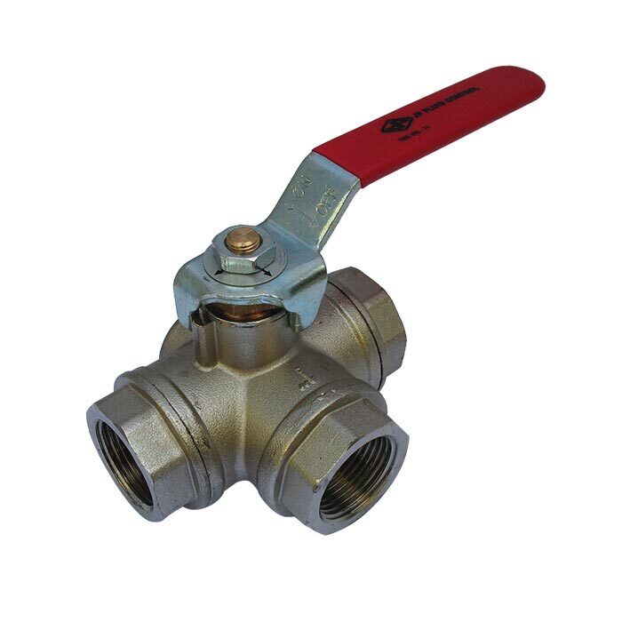 70 - G1'' 3-Way (L) Ball Valve F/F/F