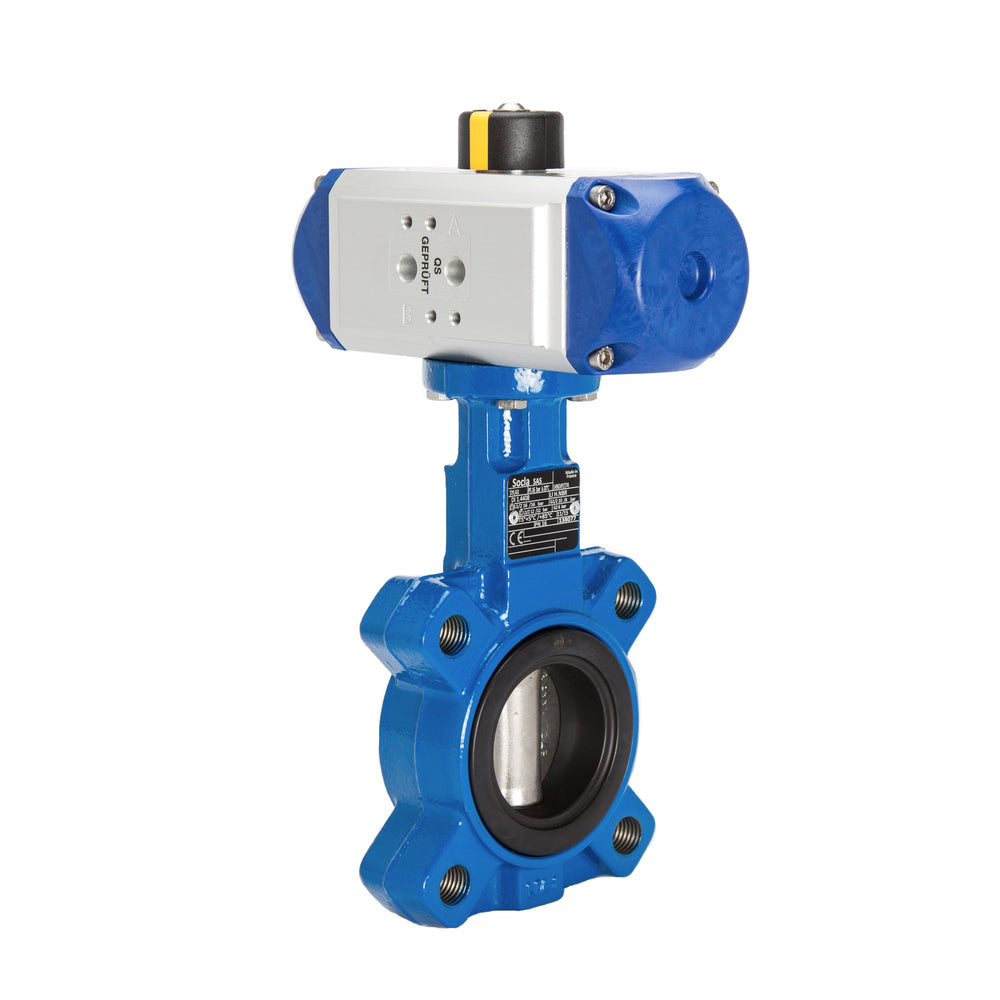 DN200 (8 inch) Lug Pneumatic Butterfly Valve GGG40-Stainless Steel-EPDM Double Acting - BFLL