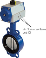 DN50 (2 inch) Wafer Pneumatic Butterfly Valve GG25-Stainless Steel-EPDM Spring Closed - BFLW