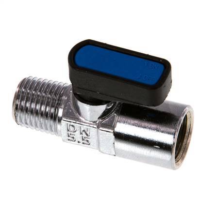 Male To Female R/Rp 1/4 inch 2-Way Brass Mini Ball Valve Compact EN331 Gas 20 Bar