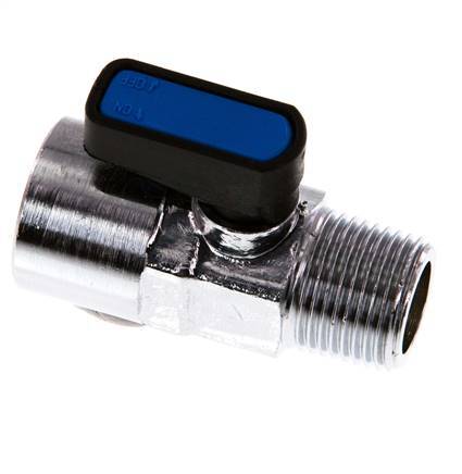 Male To Female R/Rp 3/8 inch 2-Way Brass Mini Ball Valve Compact EN331 Gas 20 Bar