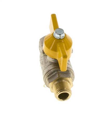 Male To Female R/Rp 1/4 inch Gas 2-Way Butterfly handle Brass Ball Valve