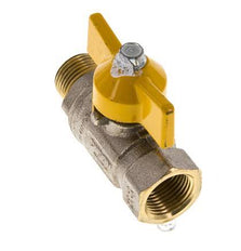 Male To Female R/Rp 3/8 inch Gas 2-Way Butterfly handle Brass Ball Valve