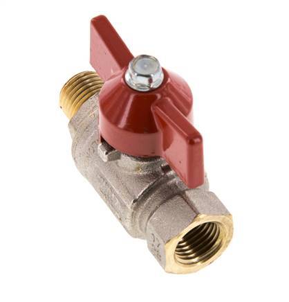 Male To Female R/Rp 1/4 inch Butterfly Handle 2-Way Brass Ball Valve