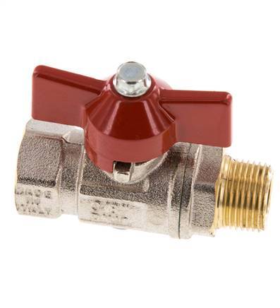 Male To Female R/Rp 3/8 inch Butterfly Handle 2-Way Brass Ball Valve