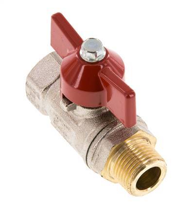 Male To Female R/Rp 3/8 inch Butterfly Handle 2-Way Brass Ball Valve