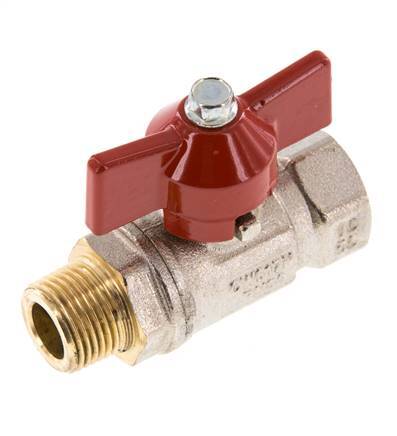 Male To Female R/Rp 3/8 inch Butterfly Handle 2-Way Brass Ball Valve