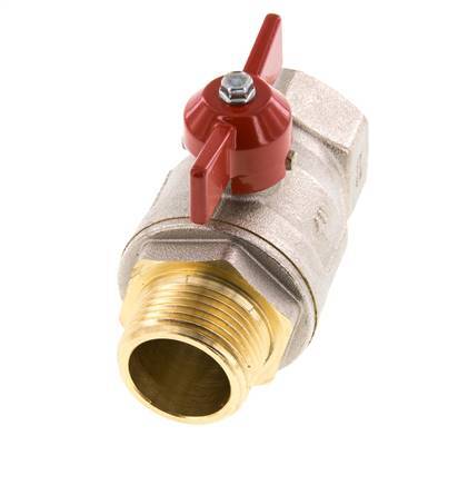 Male To Female R/Rp 1 inch Butterfly Handle 2-Way Brass Ball Valve