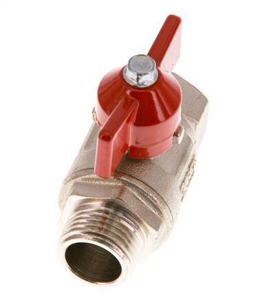 Male To Female G/G 1/2 inch Butterfly Handle Short Design 2-Way Brass Ball Valve