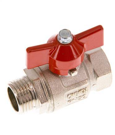 Male To Female G/G 1/2 inch Butterfly Handle Short Design 2-Way Brass Ball Valve
