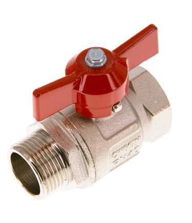 Male To Female G/G 3/4 inch Butterfly Handle Short Design 2-Way Brass Ball Valve