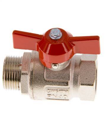 Male To Female G/G 3/4 inch Butterfly Handle Short Design 2-Way Brass Ball Valve