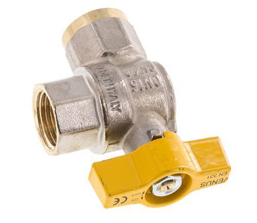 Rp 1/2 Inch Gas 2-Way Right Angle Brass Ball Valve