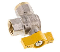 Rp 1/2 Inch Gas 2-Way Right Angle Brass Ball Valve