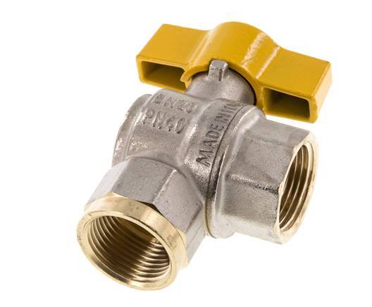 Rp 3/4 Inch Gas 2-Way Right Angle Brass Ball Valve