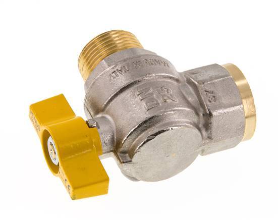 Male To Female R/Rp 1 Inch Gas 2-Way Right Angle Brass Ball Valve