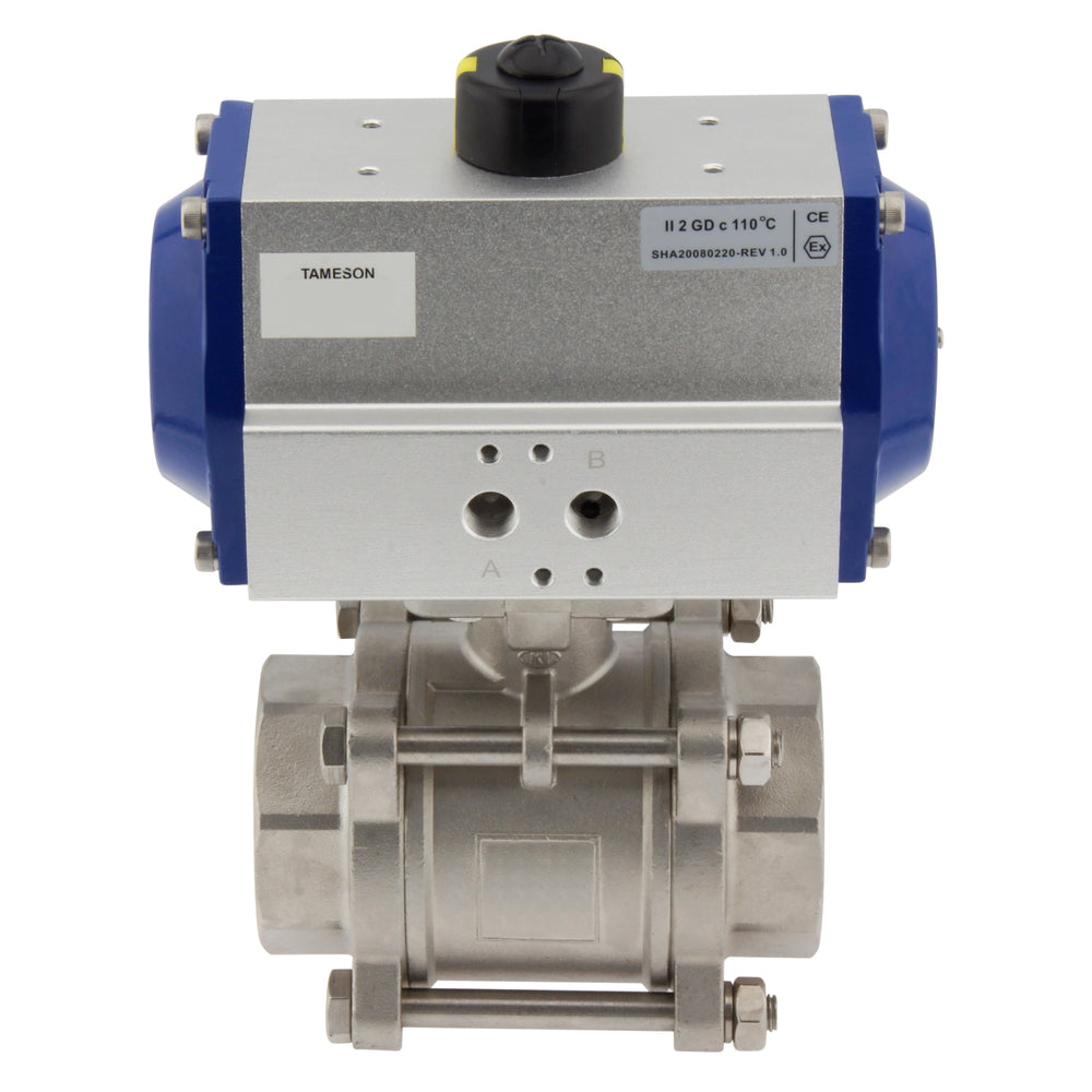 G4'' 2-Way Stainless Steel Pneumatic Ball Valve Double Acting - BL2SA3