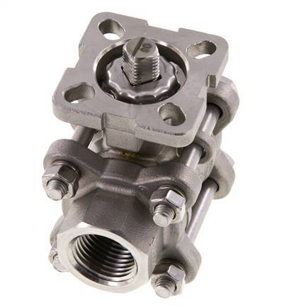G1/2'' 2-Way Stainless Steel Ball Valve 3-Piece Full Bore ISO-Top - BL2SA3