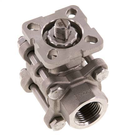G1/2'' 2-Way Stainless Steel Ball Valve 3-Piece Full Bore ISO-Top - BL2SA3