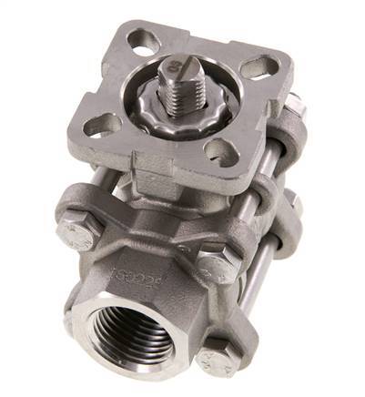 G1/2'' 2-Way Stainless Steel Ball Valve 3-Piece Full Bore ISO-Top - BL2SA3