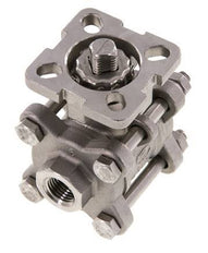 G1/4'' 2-Way Stainless Steel Ball Valve 3-Piece Full Bore ISO-Top - BL2SA3