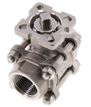 G1'' 2-Way Stainless Steel Ball Valve 3-Piece Full Bore ISO-Top - BL2SA3