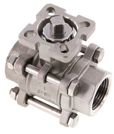 G1'' 2-Way Stainless Steel Ball Valve 3-Piece Full Bore ISO-Top - BL2SA3