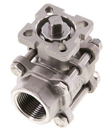 G1'' 2-Way Stainless Steel Ball Valve 3-Piece Full Bore ISO-Top - BL2SA3